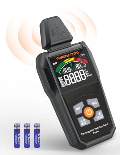 POROMETISTO EMF Meter Radiation Detector, ET01Pro EMF Detector, 5-in-1 Electromagnetic Field & Radio Frequency Detector for Home & Office EMF Inspections,Ghost Hunting Equipment|Trifield EMF Meter 2