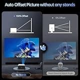 Mini Projector with WiFi and Bluetooth 4K Support, Native 1080P Portable Outdoor Smart Projector, Mirror Screen with Android/iOS/PC Compatible with PC/PS5/Phone/TV Stick (VF340) 4