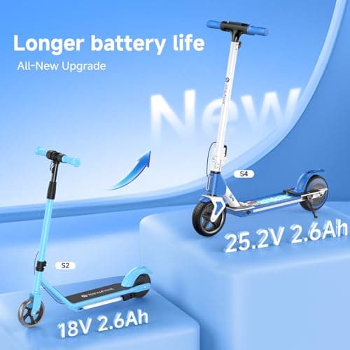 isinwheel S4 Electric Scooter for Kids Ages 6-14, 200W Foldable Kids Electric Scooter with 3 Speeds (5/8/12 Mph), LED Display, Colorful Lights, Gift for Kid 2