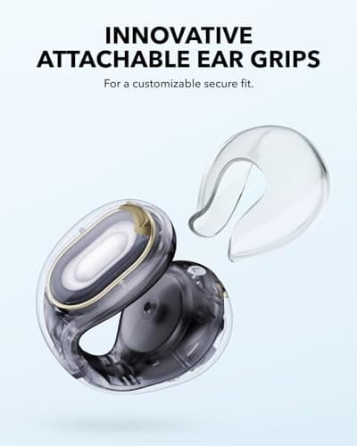 Soundcore C30i by Anker, Open-Ear Earbuds, Clip-On Headphones, Lightweight Comfort, Small-Ear Friendly, Stable Fit, Firm-Shell Design, Attachable Ear Grips, Big Drivers for Clear Audio, 30H Play, IPX4 3