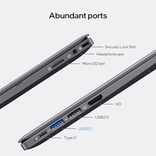 UOWAMOU 15.6-inch, 16GB RAM, 512GB SSD, FHD IPS Display Laptop Computer, N5095 Quad Core, 2.4/5G WiFi, BT4.2 Backlit and Fingerprint, Lightweight and Portable 4