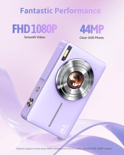 Digital Camera, Kids Camera FHD 1080P Point and Shoot Camera with 16X Zoom Anti Shake, Small Compact Camera for Teen Starter Children Kid Student Girl Boy(Purple) 2