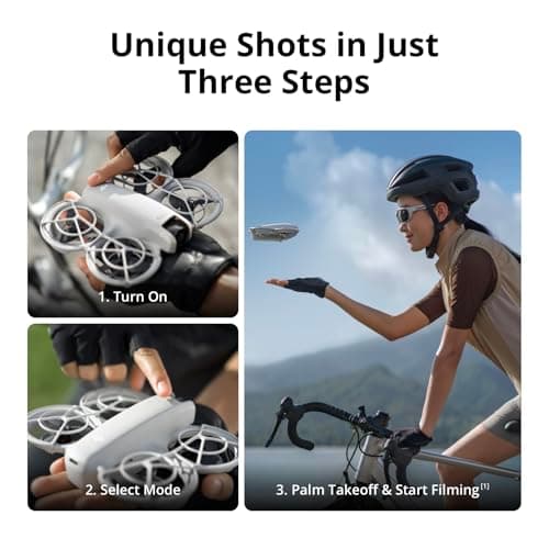 DJI Neo Fly More Combo, Mini Drone with 4K UHD Camera for Adults, 135g Self Flying Drone that Follows You, Palm Takeoff, Subject Tracking, QuickShots, Stabilized Video, with RC-N3 and 3 Batteries 2