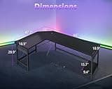 Coleshome 66" L Shaped Gaming Desk, Corner Computer Desk, Sturdy Home Office Computer Table, Writing Desk, Larger Gaming Desk Workstation, Black 3