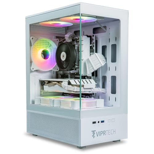 ViprTech Stryker 1.0 Gaming PC - AMD Ryzen 7 (4.1GHz Turbo), RX 580 8GB, 32GB DDR4 3200, 1TB NVMe SSD, 700W PSU, WiFi BT USB-C, Win 11 Pro, RGB, Desktop Computer Prebuilt, White