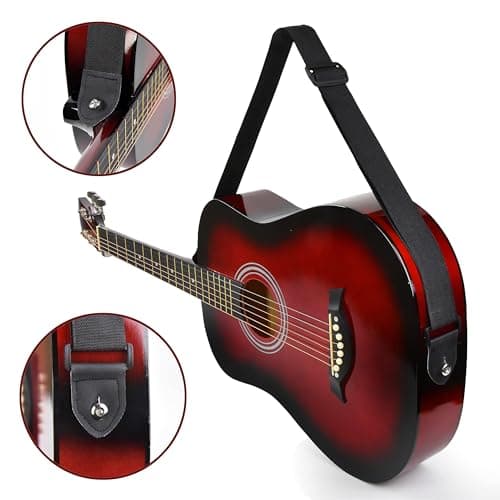 Classical Acoustic Guitar For Kids By MasterPlay- 30” Beginner Guitar For Learners- Accoustic String Starter Kit: Guitar Bag, Tuner, Strap, Extra Strings, Picks, Wash Cloth, Capo (redburst) 4