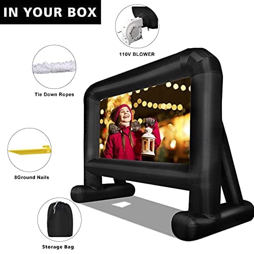 OUTTOY Inflatable/Blow Up Projection Screen with Quiet Fan and Storage Bag, Easy Set up, Mega for Outdoor, Backyard Movie Night, Theme Parties, Celebrations-16FT 4
