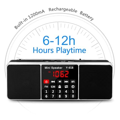LEFON Multifunction Digital FM Radio Media Speaker MP3 Music Player Support TF Card USB Drive with LED Screen Display and Setting Timing Shutdown Function (Black) 3