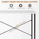Sweetcrispy Computer Desk, Small Office 32 Inch Writing Work Study Kids Student Teacher Home Bedroom Table with Metal Frame Wood Tabletop - White 4