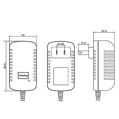 Yelesley AC to DC Converter 2A 24W Car Cigarette Lighter Socket 110-240V to 12V AC/DC Power Adapter Black 4