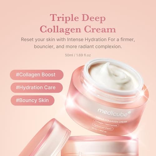 medicube Triple Collagen Cream - Hydrating & Firming Moisturizer with Hyaluronic Acid, Premium Elastin, Shea Butter - Wrinkle Care & Boosts Elasticity - Korean Skincare, 1.69 oz 2