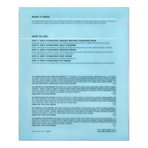 e.l.f. SKIN Holy Hydration! Hydrated Ever After Skincare Mini Kit, Cleanser, Makeup Remover, Moisturizer & Eye Cream For Hydrating Skin, Airplane-Friendly Sizes 5