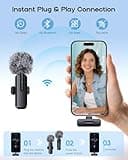 ZOPPLM Wireless Mini Microphone for iPhone - 2 Pack Lavalier Bluetooth Microphone for Video Recording, 2 in 1 Noise Reduction Lapel Mic for Ipad, Android,Clip-on Mini Mic for Content Creators Podcast 5