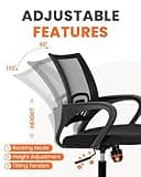 NEO CHAIR Office Desk Computer Chair Ergonomic Mesh Gaming Mid Back Seat with Comfy Lumbar Support Adjustable Height Swivel for Home Task (Black) 4