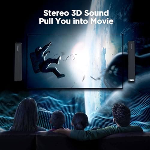 Assistrust Sound Bar for Smart TV,90W Soundbar with Bluetooth/ARC/Optical/AUX Connect, Auto Volume Boost, 3 Customizable Equalizer Modes, 2 in 1 Detachable Soundbar for TV/PC/Gaming/Projectors 3