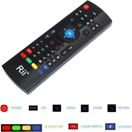 Rii MX3 Multifunction 2.4G Fly Mouse Mini Wireless Keyboard & Infrared Remote Control & 3-Gyro + 3-Gsensor for Google Android Smart TV, IPTV, HTPC, Windows,Networked set-top Box,Mini PC,Andriod TV Box 4