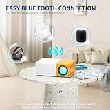 PVO Mini Projector Portable For Cartoon, Outdoor Video Projectors, LED Pico Movie-Projector for Home Theater, Kids Gift, Video Can Be Easily Mirrored Directly to The Projector Via Data Cable 5