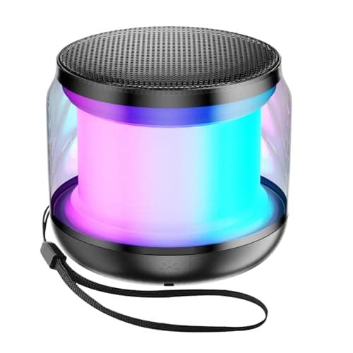 NOTOKA Mini Portable Bluetooth Speakers Wireless,TWS Pairing Small Bluetooth Speaker，with Lights and Lanyard,Gifts for Women/Girls, Boys and Kids for Christmas