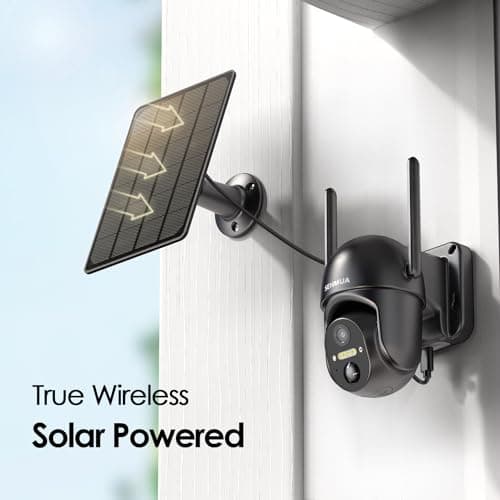 SEHMUA Solar Security Cameras Wireless Outdoor, 2K 360° View Battery Powered Outdoor Camera, WiFi Home Security with Spotlight Color Night Vision, PIR Sensor 2