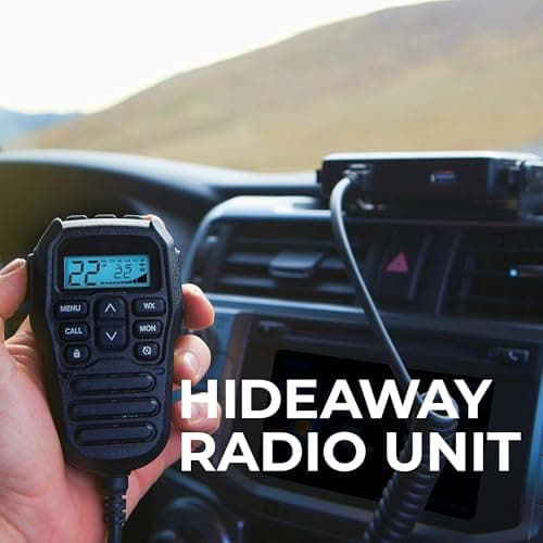 Midland® - MXT275 MicroMobile GMRS Radio - 15 watts Two-Way Radio with Integrated Control Microphone - Overland Caravanning Tractors - Detachable External Magnetic Mount Antenna - 8 Repeater Channels 3