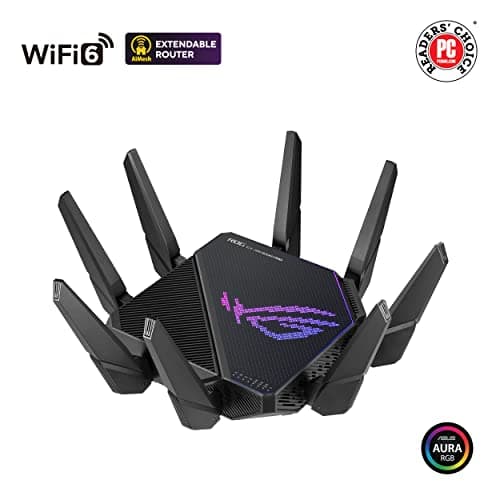 ASUS ROG Rapture GT-AX11000 Pro Tri-Band WiFi 6 Extendable Gaming Router, 10G & 2.5G Ports, ASUS RangeBoost Plus, Triple-level Game Acceleration, Subscription-free Network Security, AiMesh Compatible 3