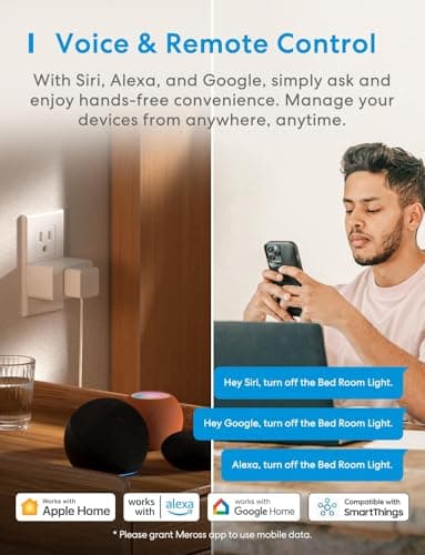 meross Smart Plug Mini, 15A & Reliable Wi-Fi, Support Apple HomeKit, Siri, Alexa, Echo, Google Assistant and Nest Hub, App Control, Timer, No Hub Needed, 2.4G WiFi Only, 4 Pack 5