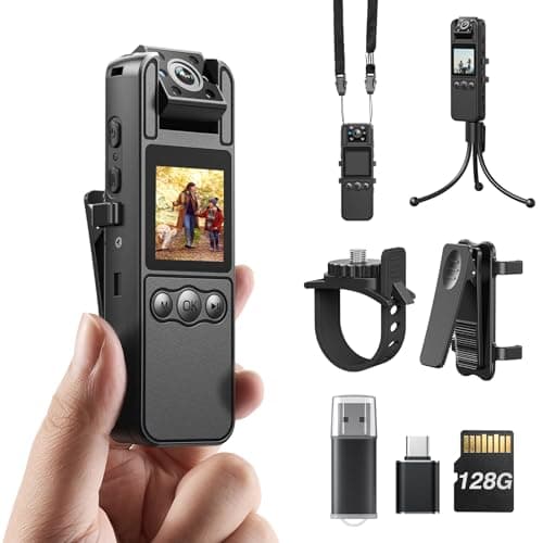 Z11 4K Body Camera with Audio and Video Recording, 128GB Small Body Cam with 180° Rotating Lens, 6HR Battery & Night Vision, Wearable Camera for Pet, Home, Office, Security Police Law Enforcement 9