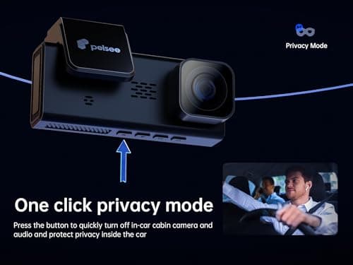 Pelsee 4K 3 Channel Dash Cam Front and Rear Inside, Dash Camera for Cars, 4K+1080P+1080P Dashcam with APP & WiFi, 64GB Card Included, Smart Driving System ADAS DMS, 24H Parking Mode,G-Sensor,256GB Max 5