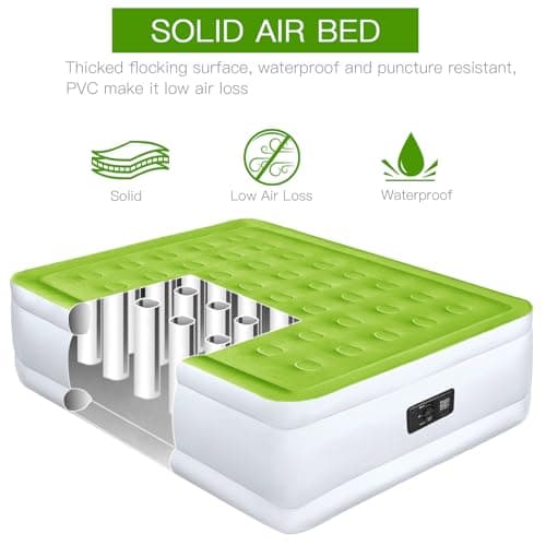 YENING Full Size Air Mattress with Built in Pump Raised Double Blow up Bed Inflatable Camping Airbed Electric 18 Inch Tall 4