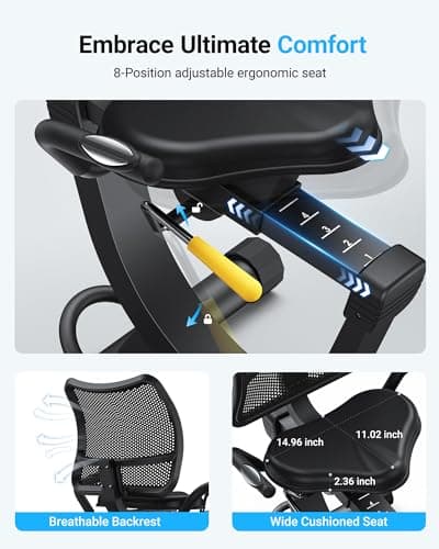 MERACH Recumbent Exercise Bikes for Home, Light Commercial High-end Recumbent Bike for Seniors Adults, Magnetic Recumbent Exercise Bike with Exclusive Apps & Heart Rate Handle 4