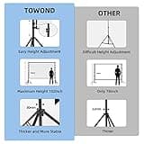 TOWOND Projector Screen and Stand, 150 inch Indoor Outdoor Projection Screen, Portable 16:9 4K HD Rear Front Movie Screen with Carry Bag Wrinkle-Free Design for Home Theater Backyard Cinema 4