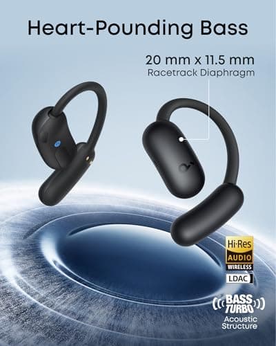 soundcore AeroFit 2 by Anker, Open-Ear Headphones, Real-Time Translation Earbuds, 4 Adjustable Positions for Every Ear Size, 2× Richer Bass, Hi-Res, 42H Playtime, IP55,AI Clear Calls,Wireless Charging 4