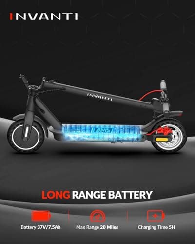 INVANTI E30 Adult Electric Scooter, Max 20Miles & 18 MPH, 350W Motor, Turn Signals, Smart APP, 8.5" Solid Tires, Foldable Commuter Electric Scooter for Adult with Rear Suspension and Dual Brakes 2