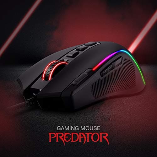 Redragon M612 Predator RGB Gaming Mouse, 8000 DPI Wired Optical Mouse with 11 Programmable Buttons & 5 Backlit Modes, Software Supports DIY Keybinds Rapid Fire Button 2