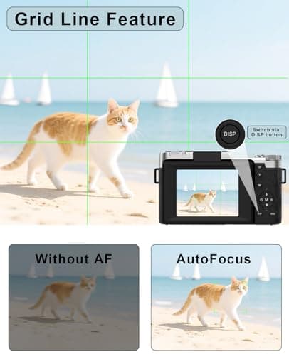 FLATIC Digital Camera, 4K 64MP Cameras for Photography with 64GB Card, 18X Zoom Autofoucs Vlogging Camera for YouTube with 180° Flip Screen, Compact Vlog Travel Camera Kit for Beginner, Teens 2