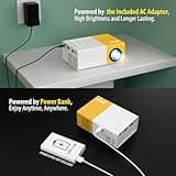 PVO Mini Projector Portable For Cartoon, Outdoor Video Projectors, LED Pico Movie-Projector for Home Theater, Kids Gift, Video Can Be Easily Mirrored Directly to The Projector Via Data Cable 3