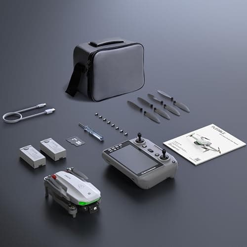 PLEGBLE Drone with EIS 4K Camera for Adults, GPS Drone with 5.0" Screen on Controller, 70 Mins Flight, Long Range Transmission, AI Track&Orbit Mode, Follow Me, Auto Return, Lightweight and Foldable RC Drones for Beginner Toy Gifts, Under 249g 5