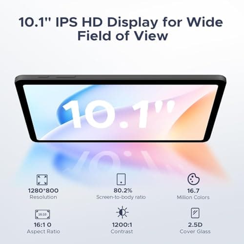 DOOGEE Tab A9 Pro 10 inch Tablet,Android 15 Tablet 20GB+128GB/2TB Expand,Quad Core Gaming Tablets,6580mAh Battery,1280x800 IPS HD Touchscreen,5G WiFi,BT5.0,Dual Speakers,Dual Camera,Face Unlock 5