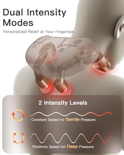 JZBRAIN Neck and Shoulder Massager with Heat – Cordless Shiatsu Neck Massager for Pain Relief Deep Tissue - Adjustable Speed & Modes Kneading Massage for Back - for Men Women 5