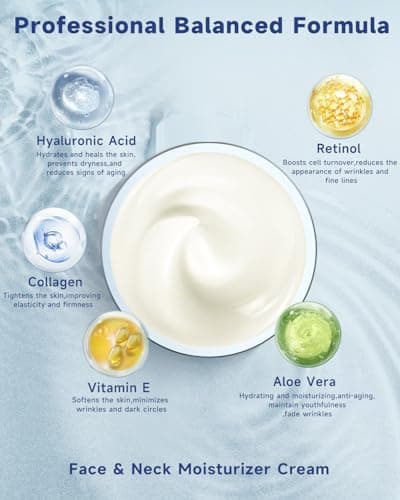 Ragkun Retinol Cream for Face, Collagen Neck Creams for Tightening and Firming, Anti Aging Day & Night Facial Moisturizer for Women & Men, Instant Face Lift Wrinkle Cream 1.7 fl. oz. 5