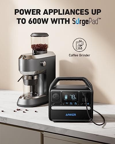 Anker 521 Portable Power Station Upgraded with LiFePO4 Battery, 256Wh 6-Port PowerHouse, 300W (Peak 600W) Solar Generator (Solar Panel Optional), 2 AC Outlets, 60W USB-C PD Output, Outdoor Generator 4