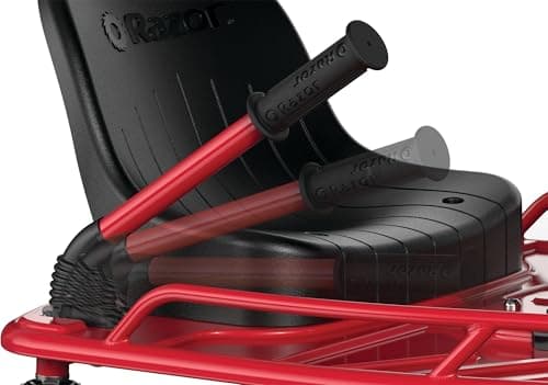 Razor Crazy Cart - 24V Electric Drifting Go Kart - Variable Speed, Up to 12 mph, Drift Bar for Controlled Drifts, One Size, Black/Red 5