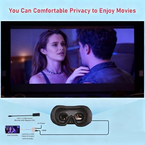 VISIONhmd Bigeyes H3 Personal Mobile Movie Cinema,HDMI Input,Built in Battery,Connect to Various Multimedia Signal Source Devices. Video Display Glasses, Headset, Goggles,Monitor,HMD 2