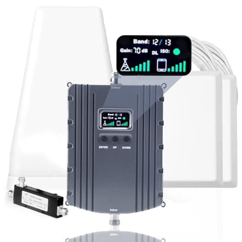 Cell Phone Signal Booster for Home & Office,Up to 8000Sq Ft,Cell Phone Signal Booster for Band 2/25 / 4/66 / 5/12 / 17/13 with All U.S. Carriers,Boosts 5G 4G LTE, FCC Approved Cell Booster