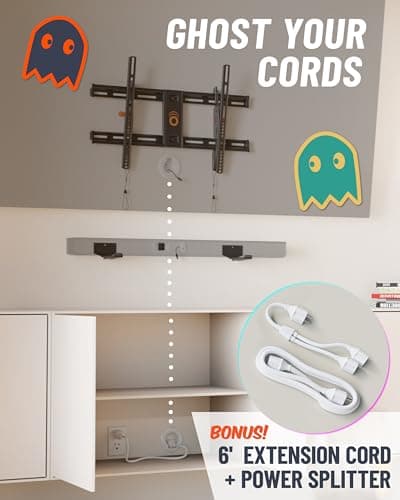 ECHOGEAR in Wall Cable Management Kit for TV & Soundbar - Cord Concealer & Power Kit - Powers Devices & Hides All Cables - Comes with Circle Saw Drilling Attachment & Drywall Hand Saw 4