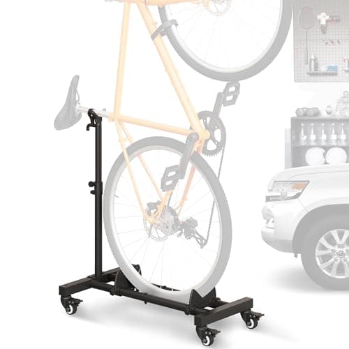 Sttoraboks Vertical Bike Stand, Freestanding Bike Rack Garage Storage Upright Bicycle Floor Stand Indoor Bike Holder with Adjustable Height for Garage & Apartment - for Wheels Sizes up to 29”
