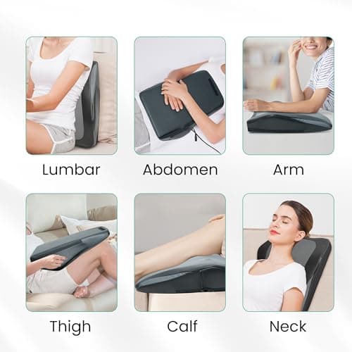 Snailax Back Massager for Back Pain Deep Tissue, Shiatsu Lower Back Neck Massager with Heat, 3D Kneading Massage Pillow for Neck Shoulder Legs, Gifts for Mom, Dad, Women 7
