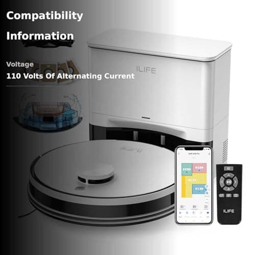 ILIFE A30 Pro Robot Vacuum and Mop, Self Emptying Station for 60 Days, 5000Pa Suction, LiDAR Navigation, No-Go Zones, 2.4G WiFi/App/Alexa/Remote Control, Roller Brush for Carpet, Hard Floors, 110V 3