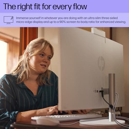 HP 27 inch All-in-One Desktop PC, FHD Display, AMD Ryzen 7 7730U, 32 GB RAM, 1 TB SSD, AMD Radeon Graphics, Windows 11 Home, 27-cr0012 (2024) 4
