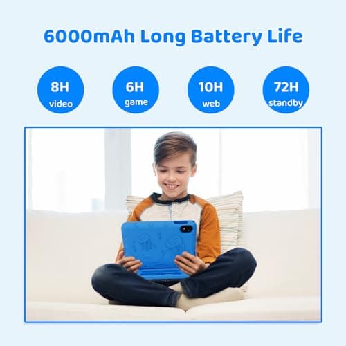 COLORROOM 2025 Upgraded Android 14 Tablet, 10inch Kids Tablet, Octa-core CPU, 10GB+64GB+1TB Expand Tablets for Kids with Kids Space, Parental Control, 6000mAh Big Battery,Touchscreen Tableta,Blue 4